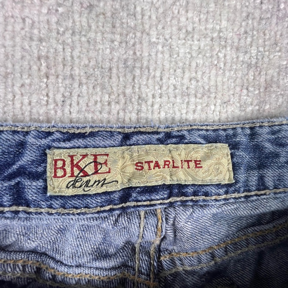 BKE Starlite Low Rise Bootcut Distressed‎ Jeans Medium Wash Blue Mens 30x31.5 - Picture 9 of 11